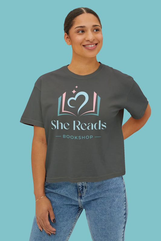 She Reads Bookshop Logo Cropped t-shirt