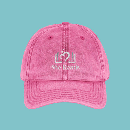 She Reads Vintage Embroidered Hat