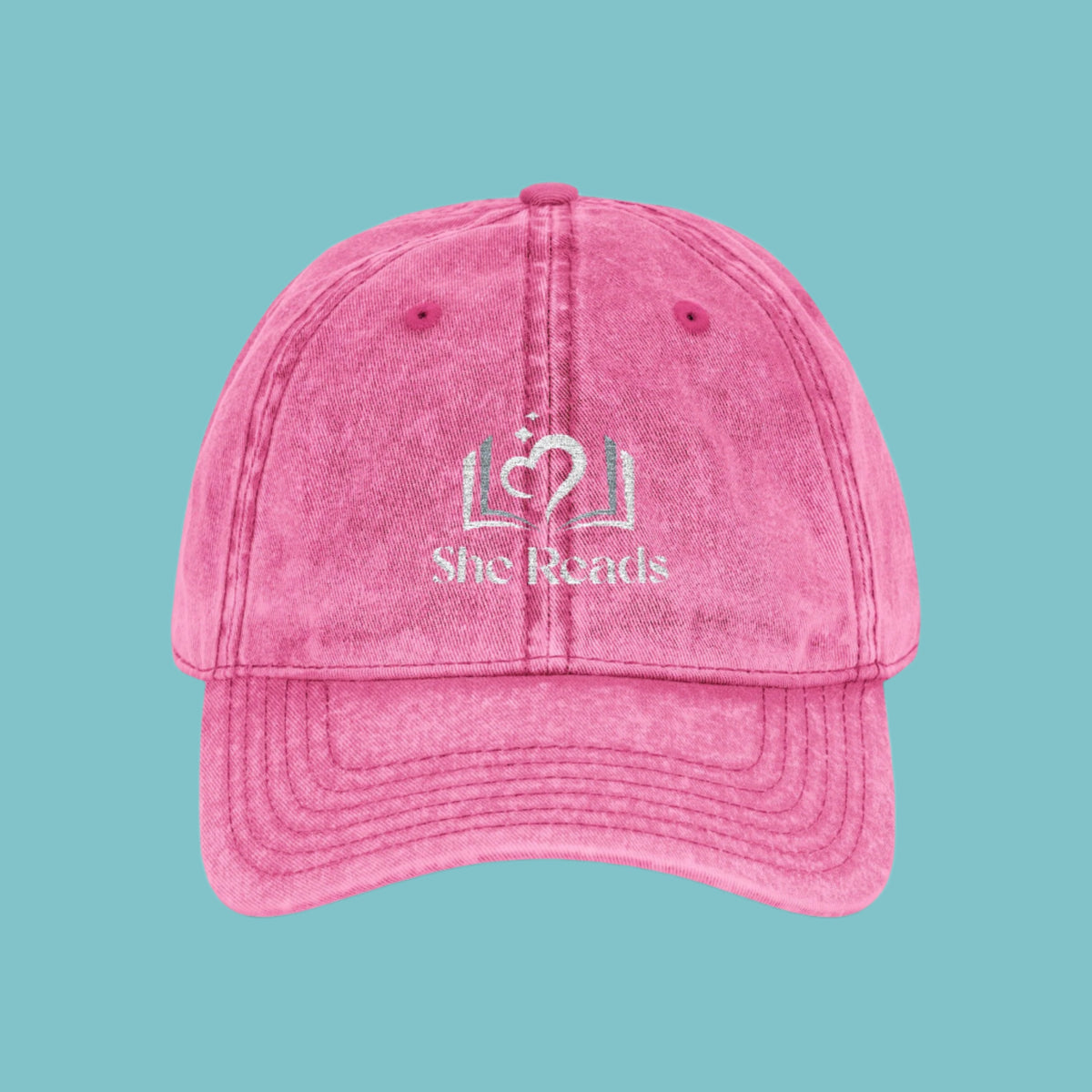 She Reads Vintage Embroidered Hat