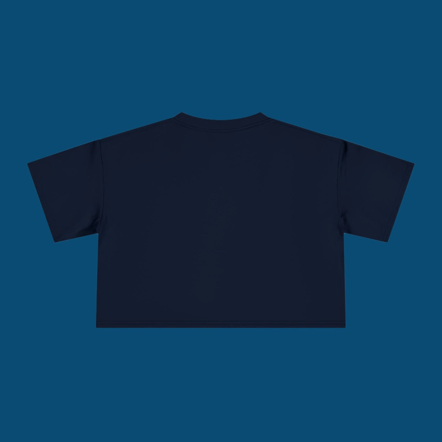 Navy blue t-shirt on a white background