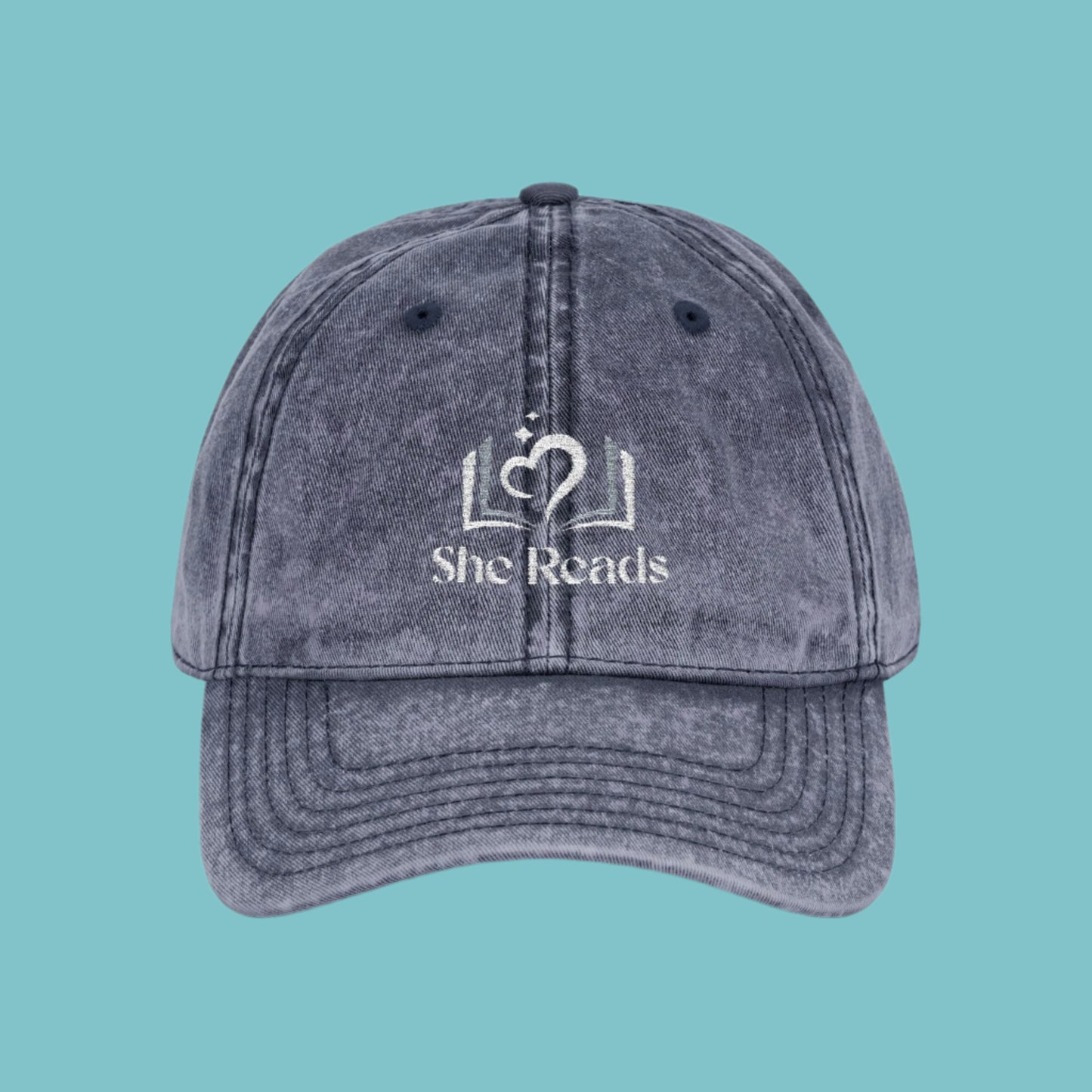 She Reads Vintage Embroidered Hat