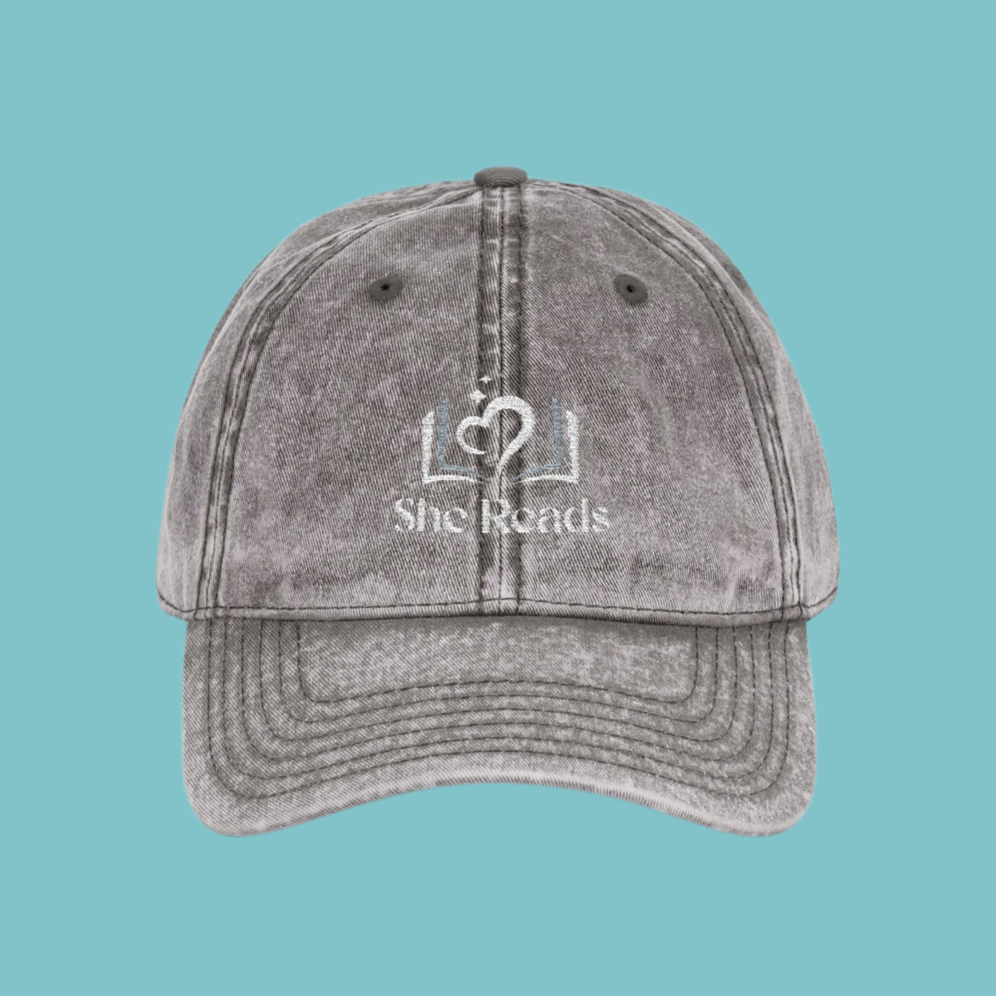 She Reads Vintage Embroidered Hat