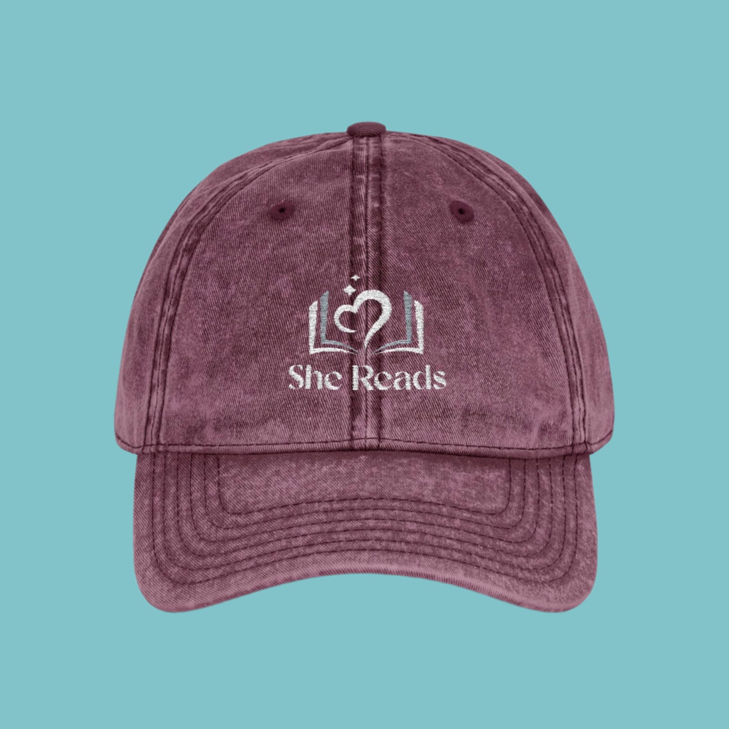 She Reads Vintage Embroidered Hat