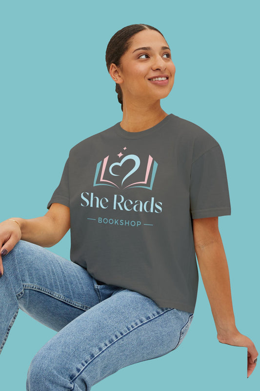 She Reads Bookshop Logo Cropped t-shirt