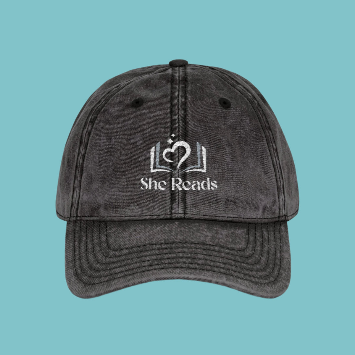 She Reads Vintage Embroidered Hat