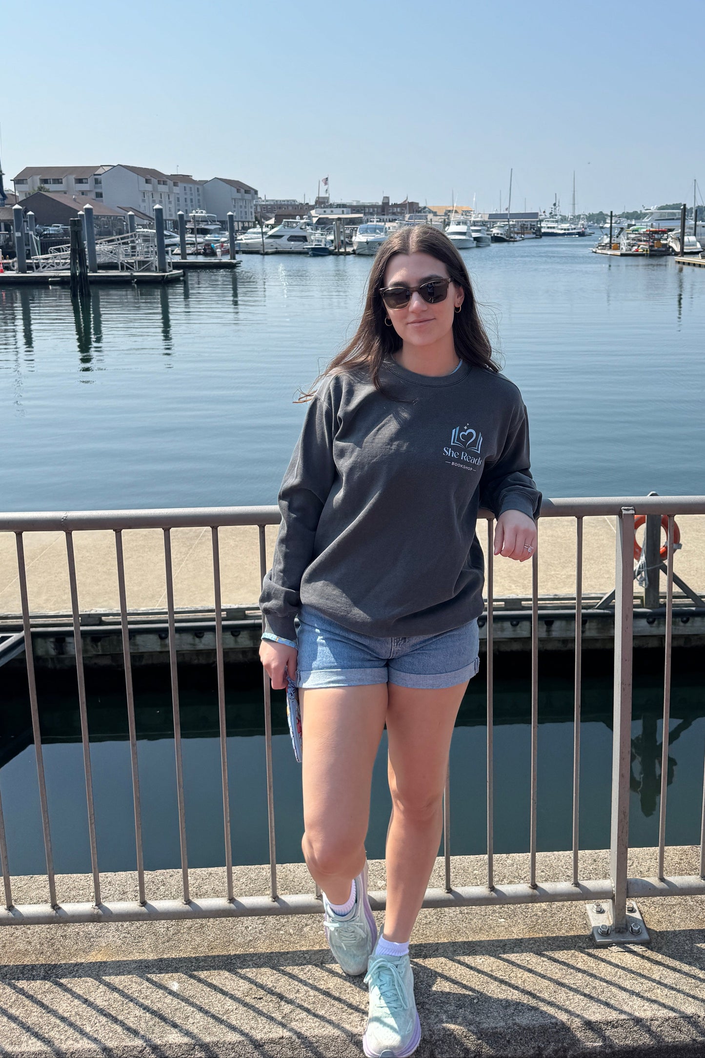 She Reads Bookshop Logo Crewneck