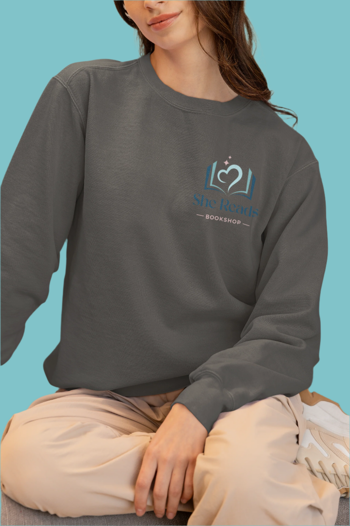 She Reads Bookshop Logo Crewneck