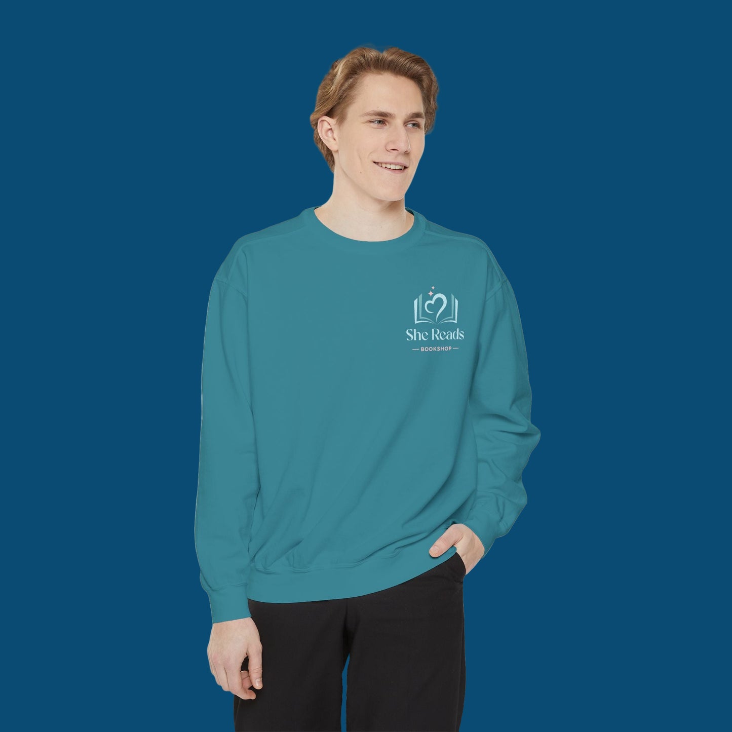 She Reads Bookshop Logo Crewneck