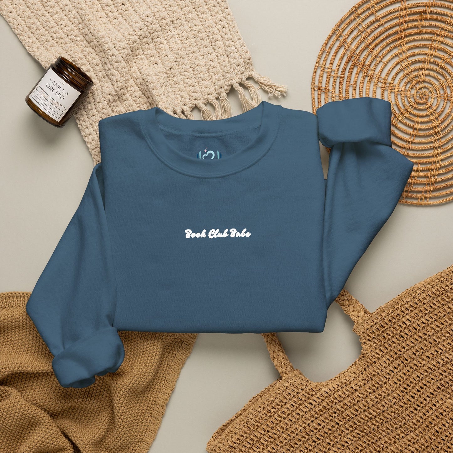 She Reads Embroidered Crewneck