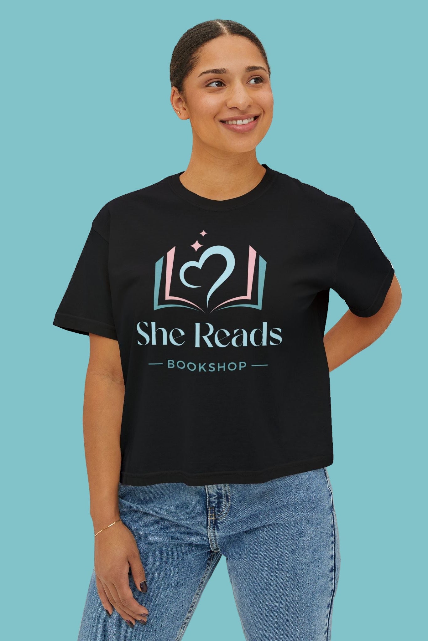 She Reads Bookshop Logo Cropped t-shirt