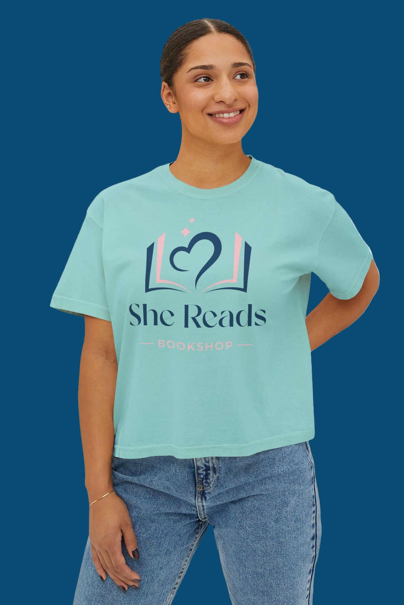 She Reads Bookshop Logo Cropped t-shirt