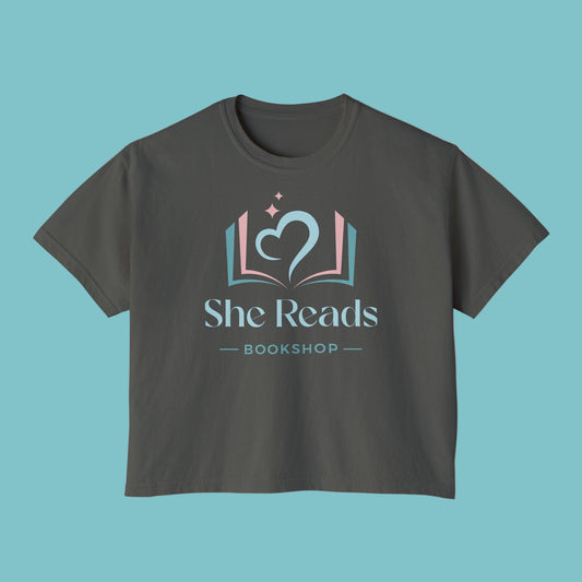 She Reads Bookshop Logo Cropped t-shirt