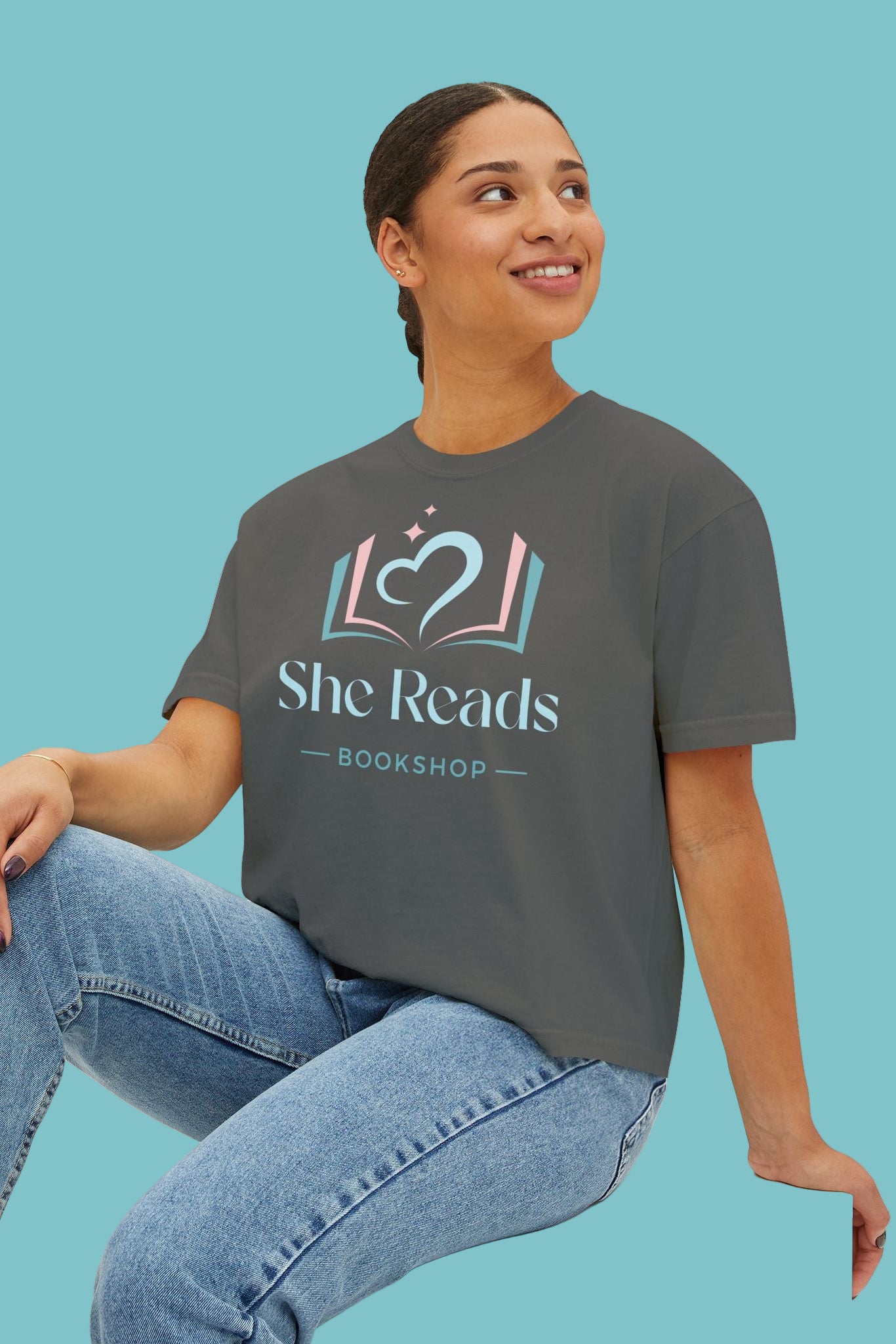 She Reads Bookshop Logo Cropped t-shirt
