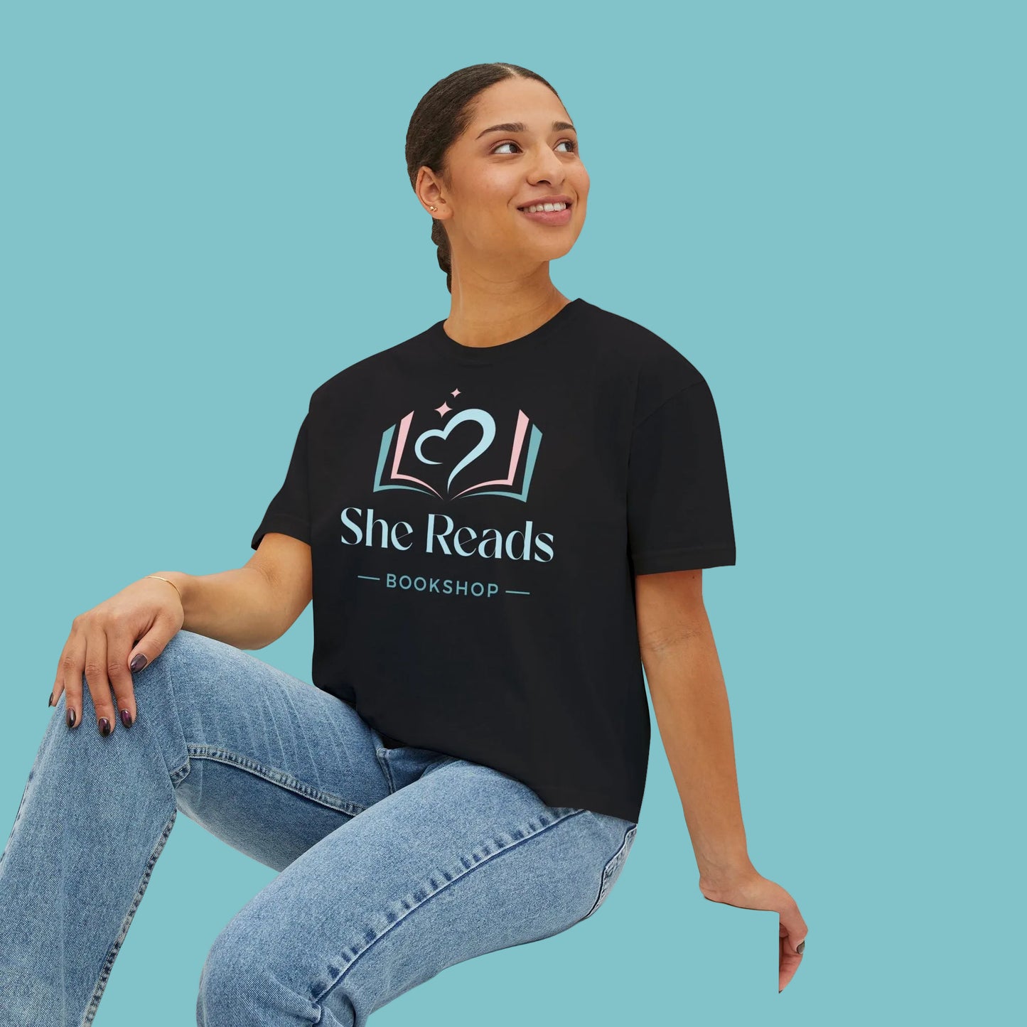 She Reads Bookshop Logo Cropped t-shirt