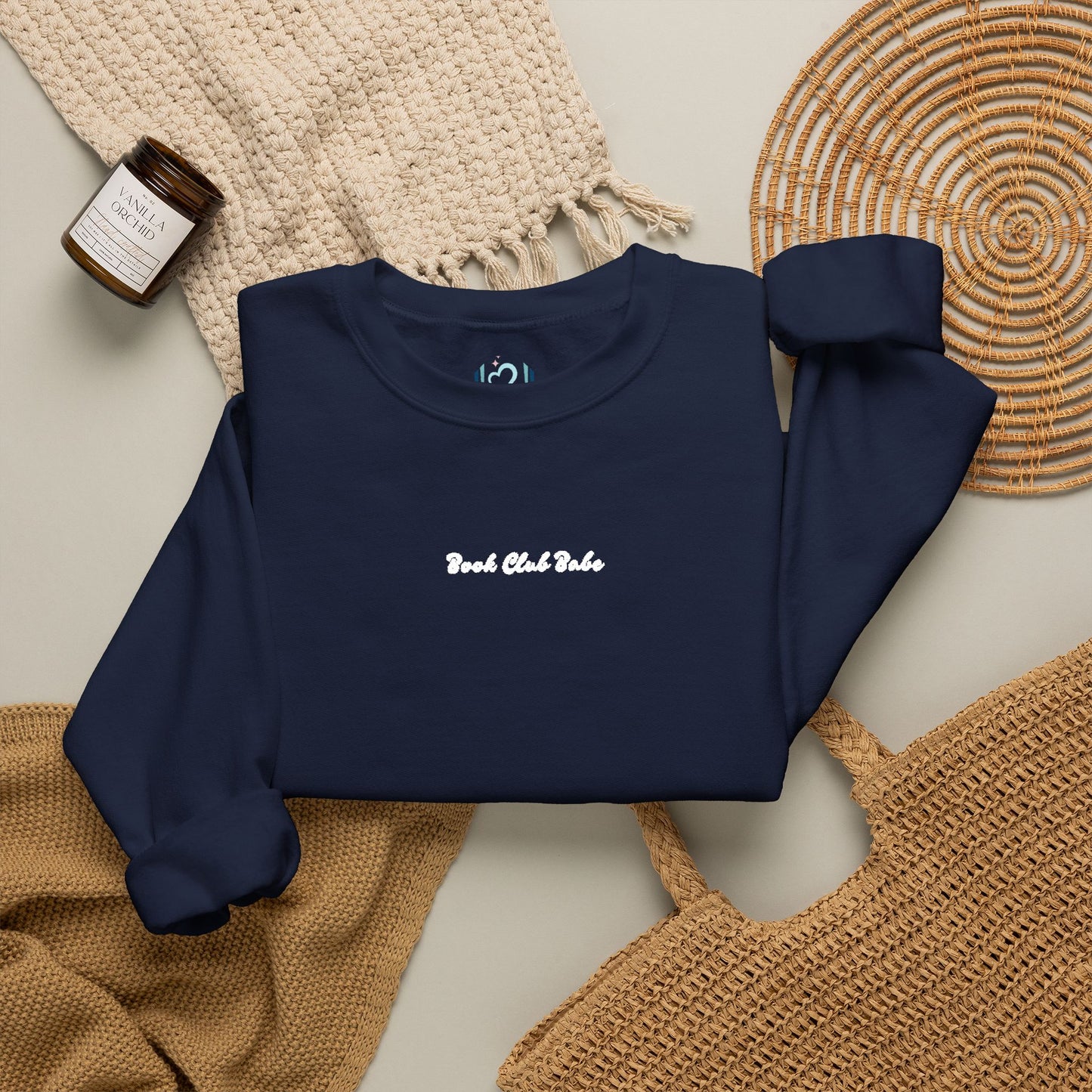 She Reads Embroidered Crewneck