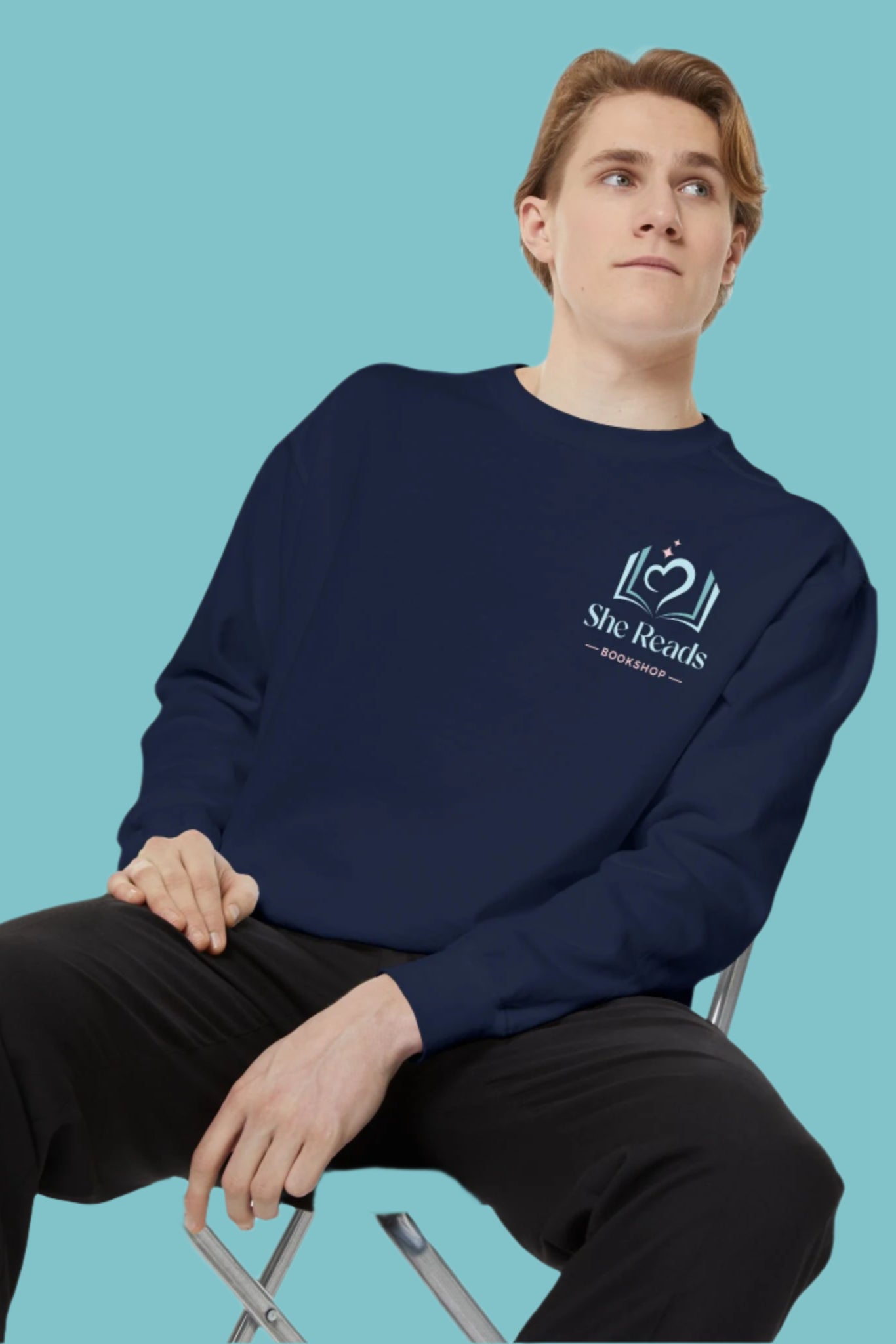 She Reads Bookshop Logo Crewneck