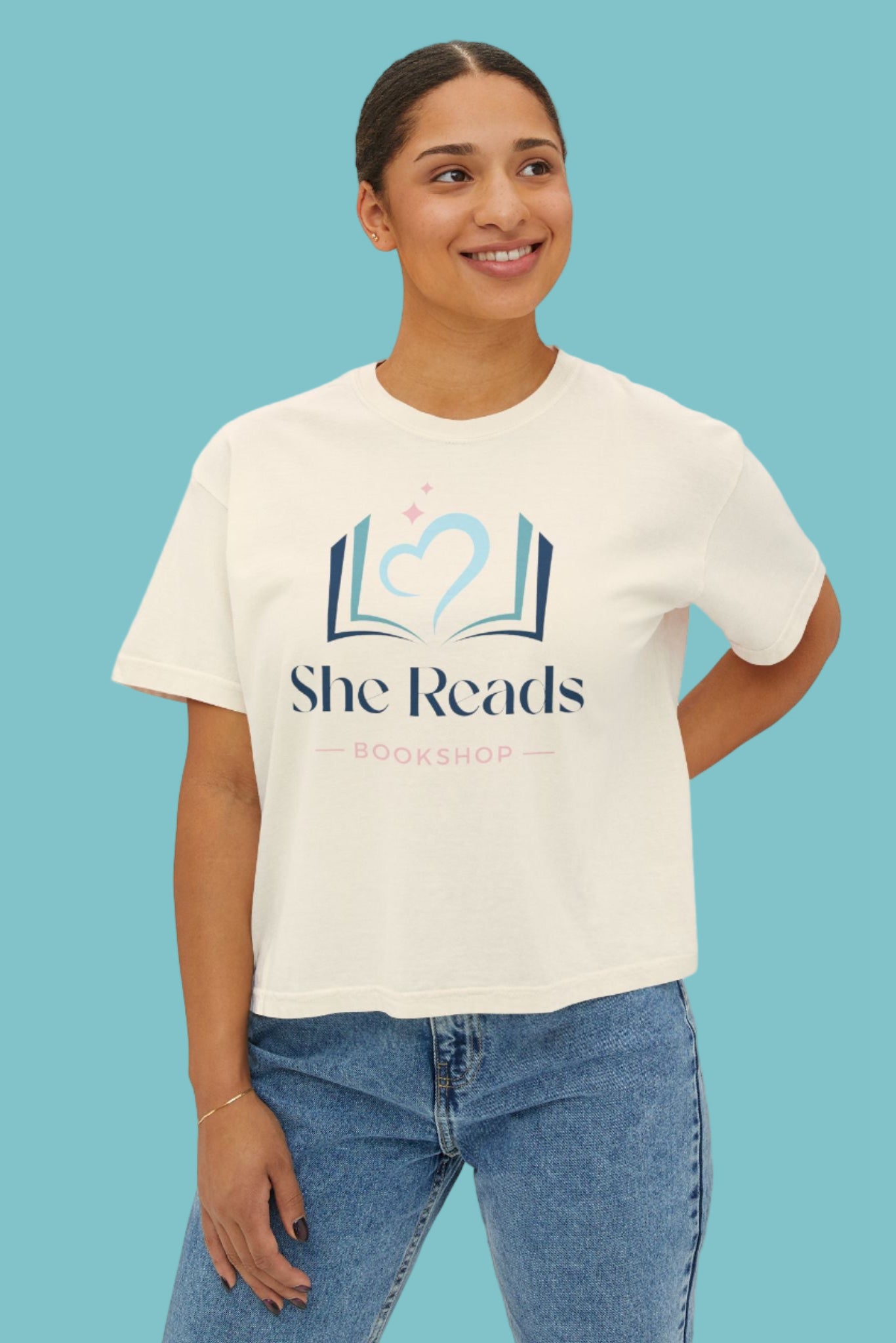 She Reads Bookshop Logo Cropped t-shirt