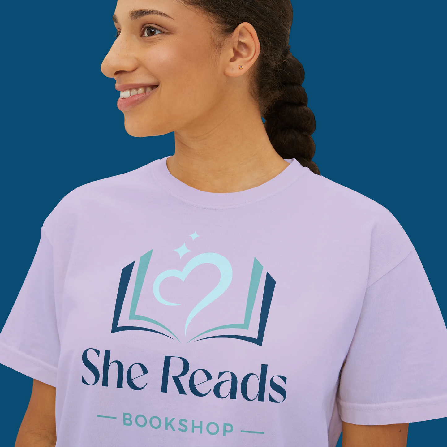 She Reads Bookshop Logo Cropped t-shirt