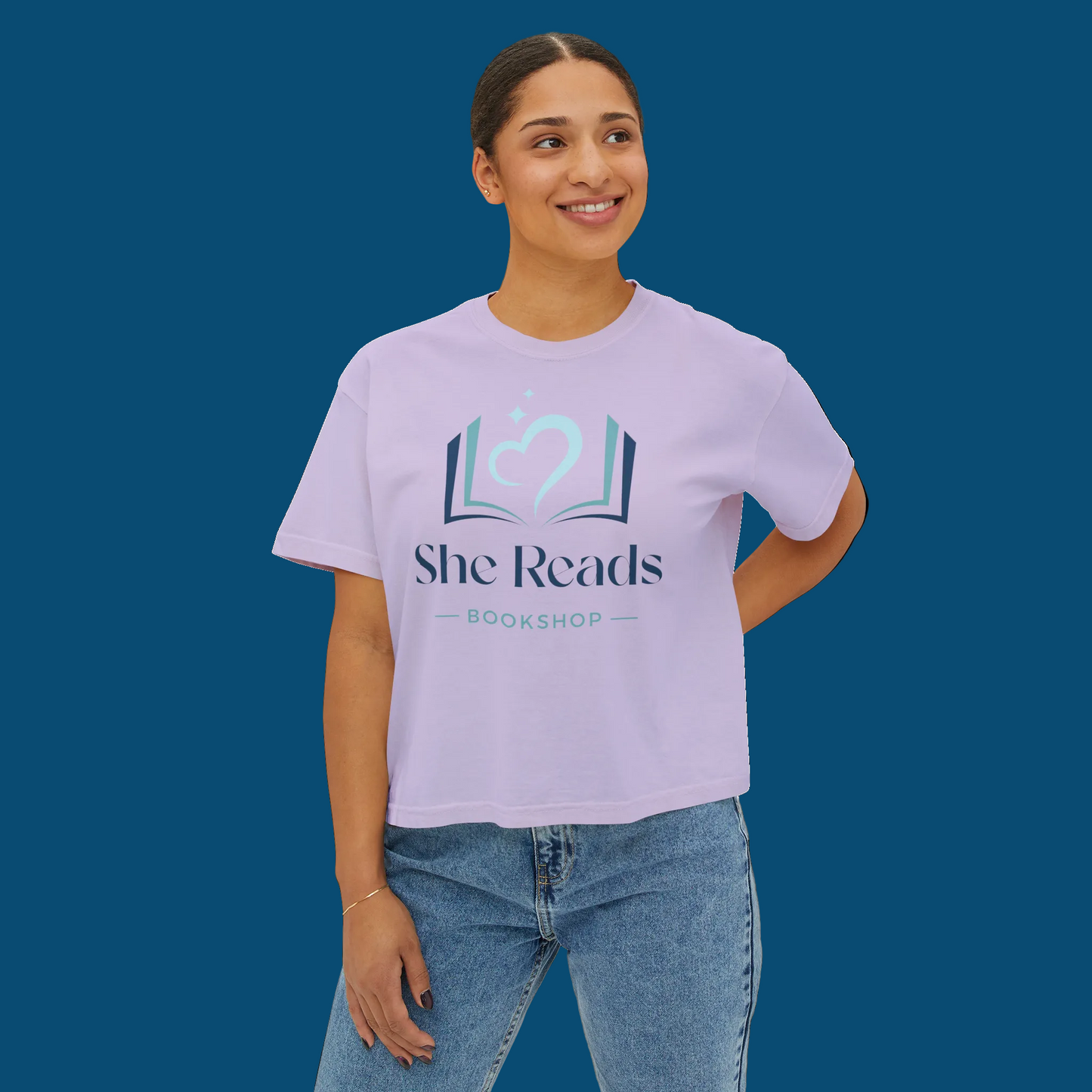 She Reads Bookshop Logo Cropped t-shirt