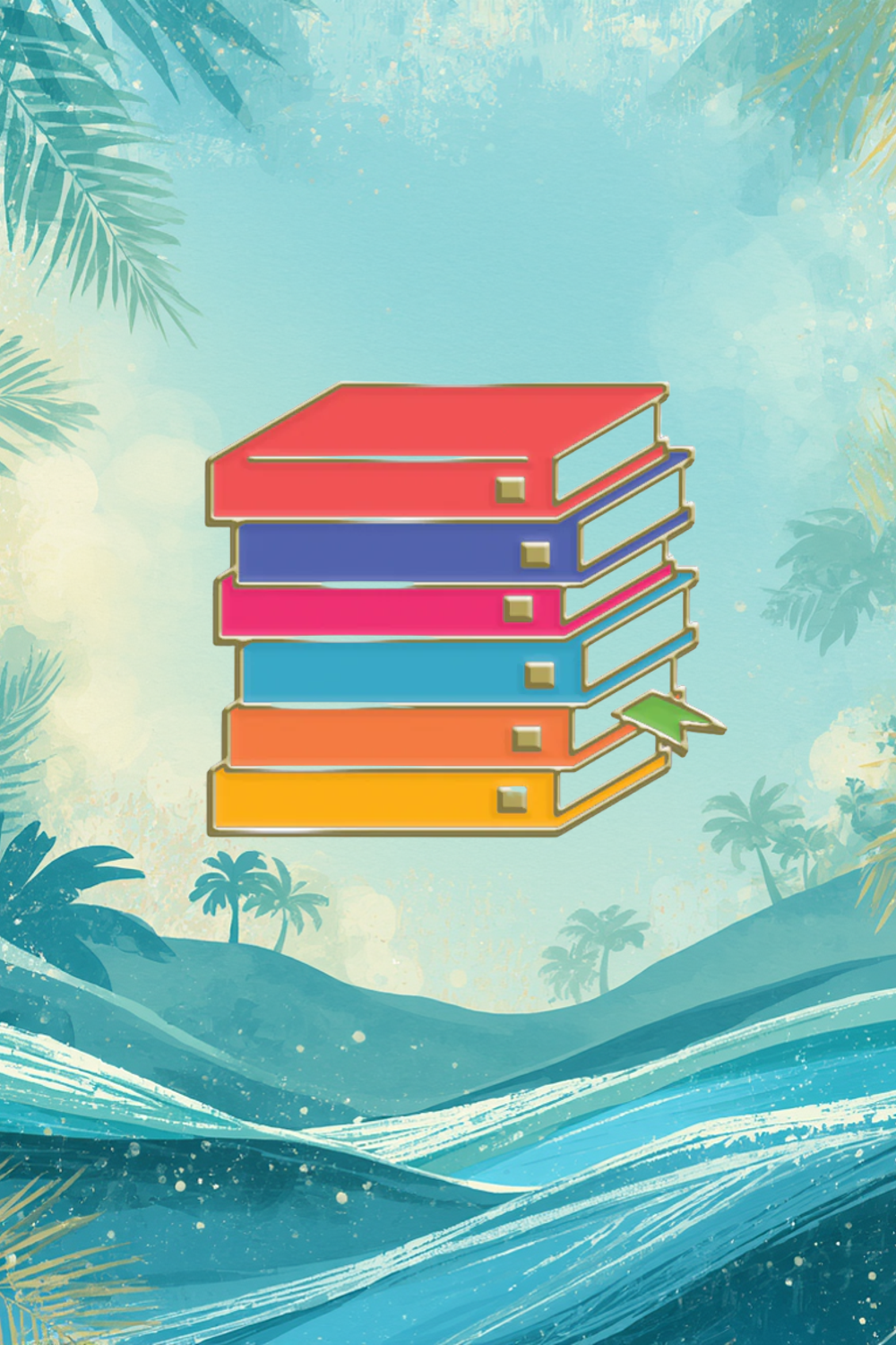 Beach Read Stack Pin